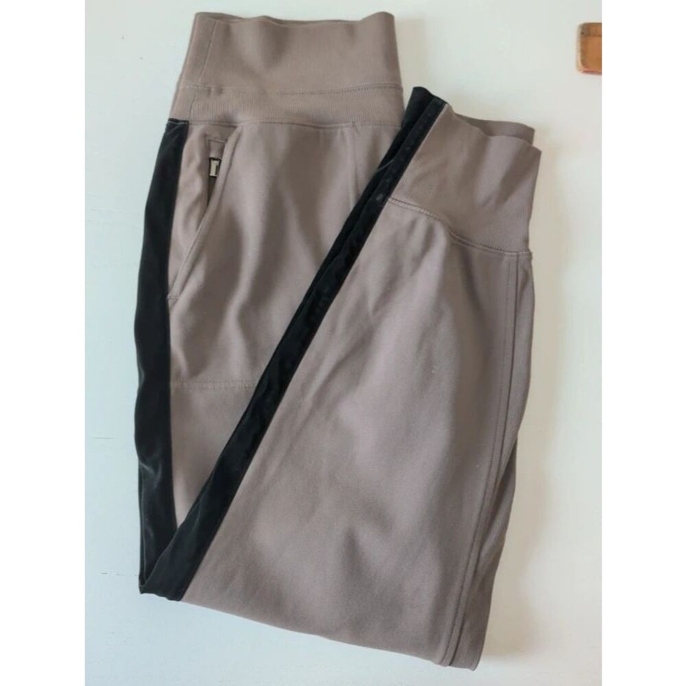 Athleta Venice Velvet Stripe Jogger S Taupe